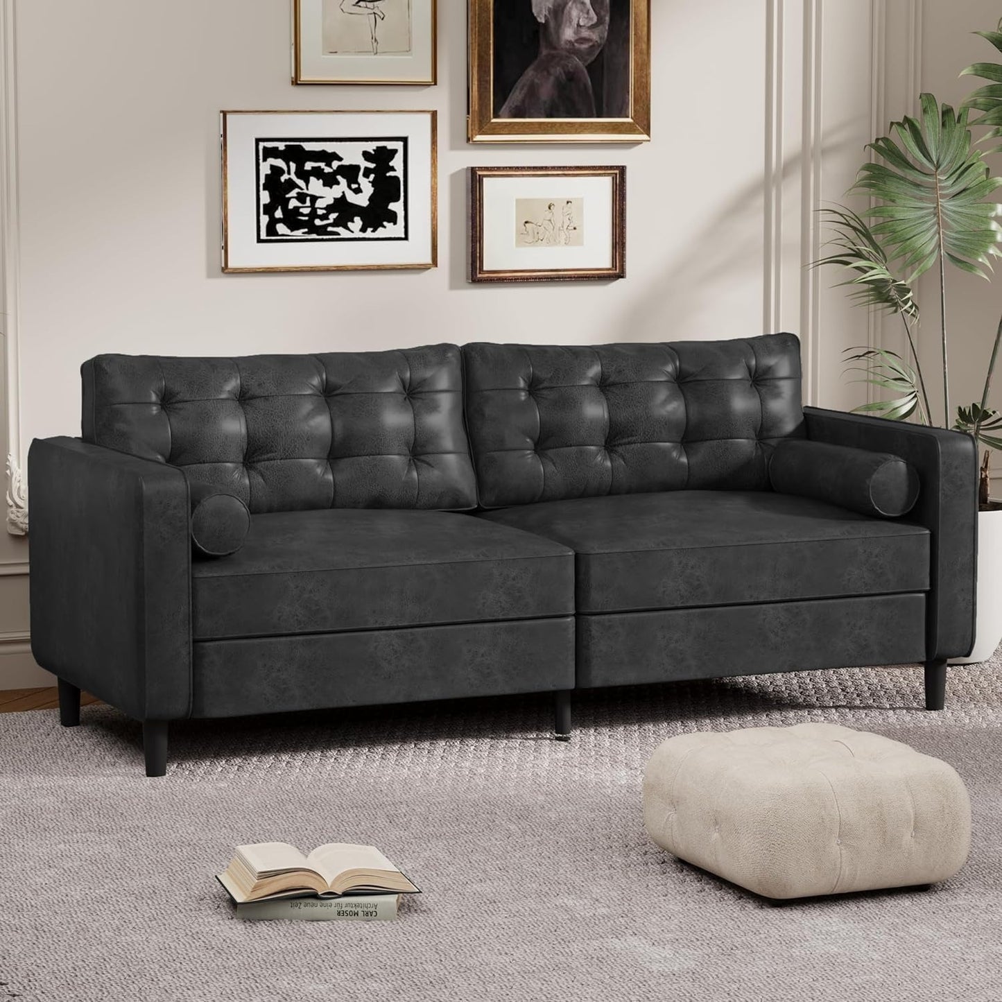 YODOLLA 3 Seater Sofa Large, 214cm Modern Sleeper Sofa Loveseat