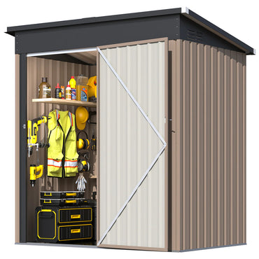 YODOLLA 5x3ft Metal Garden Shed Lockable Door Outdoor Storage Shed with Floor
