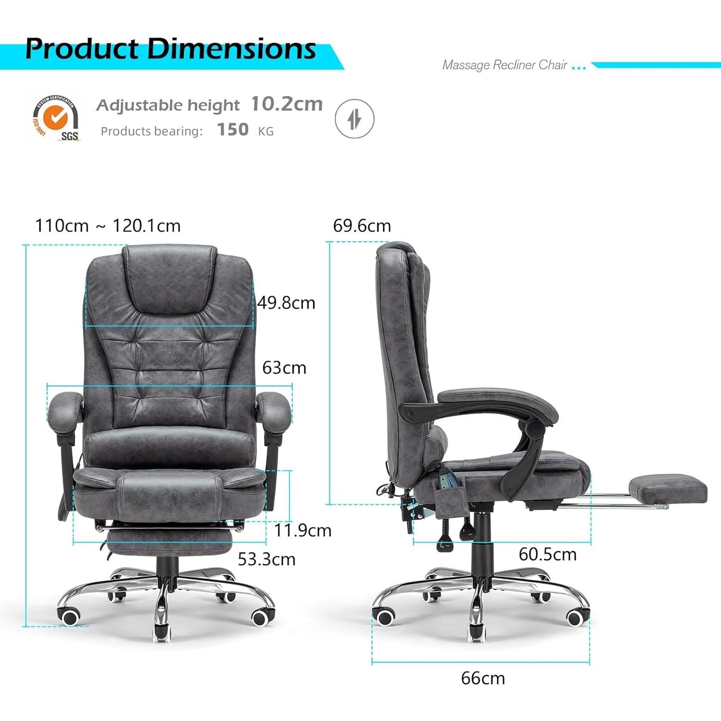 YODOLLA Office Chair with Footrest, Desk Chairs For Home With Back Support