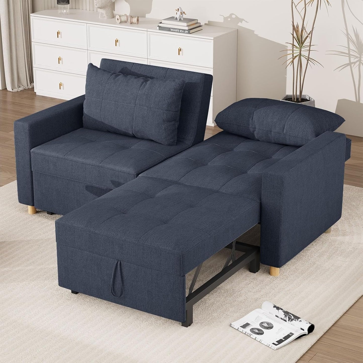 YODOLLA Sofa Bed Sleeper Pull Out Convertible, 2-Seater 3-in-1 Sofa Couch Beds