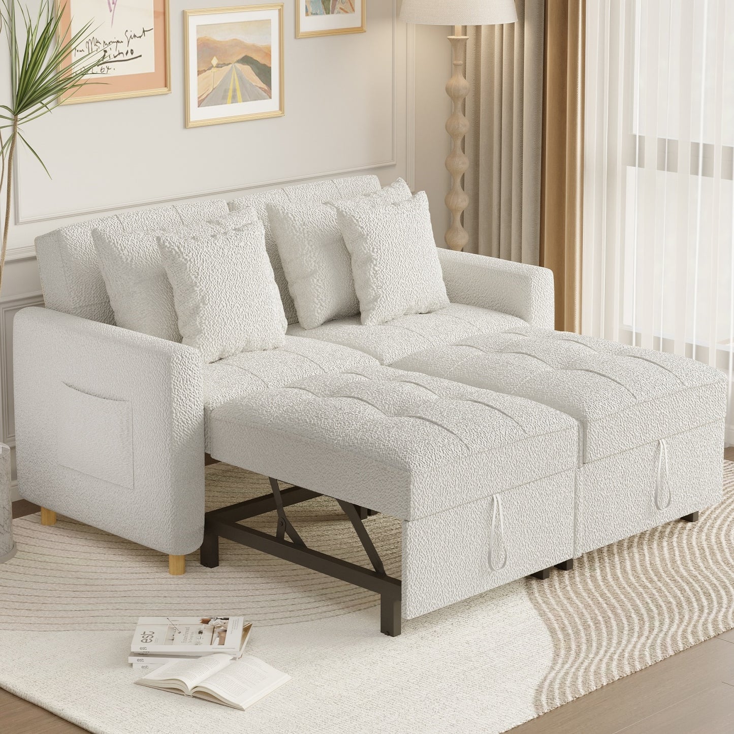 YODOLLA Sofa Bed Sleeper Pull Out Convertible, 2-Seater 3-in-1 Sofa Couch Beds