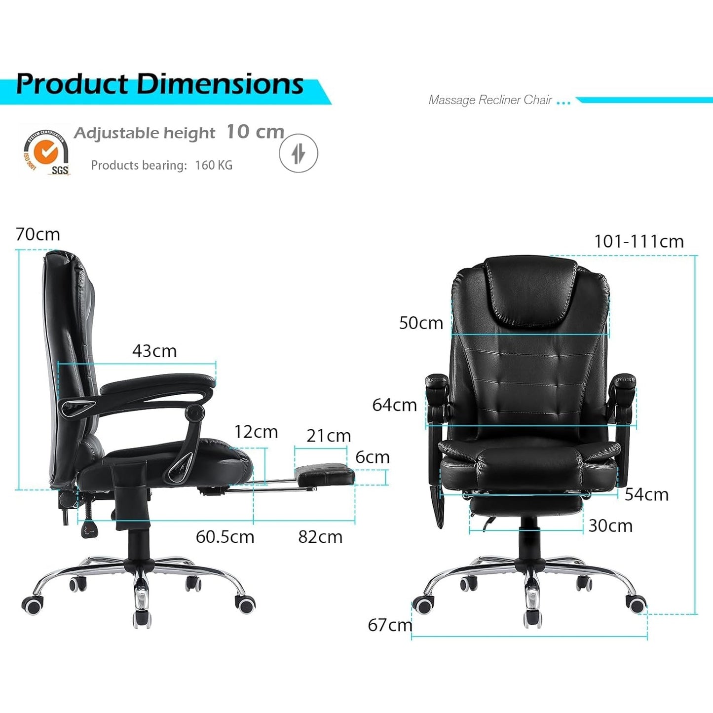 YODOLLA Office Chair with Footrest, Desk Chairs For Home With Back Support
