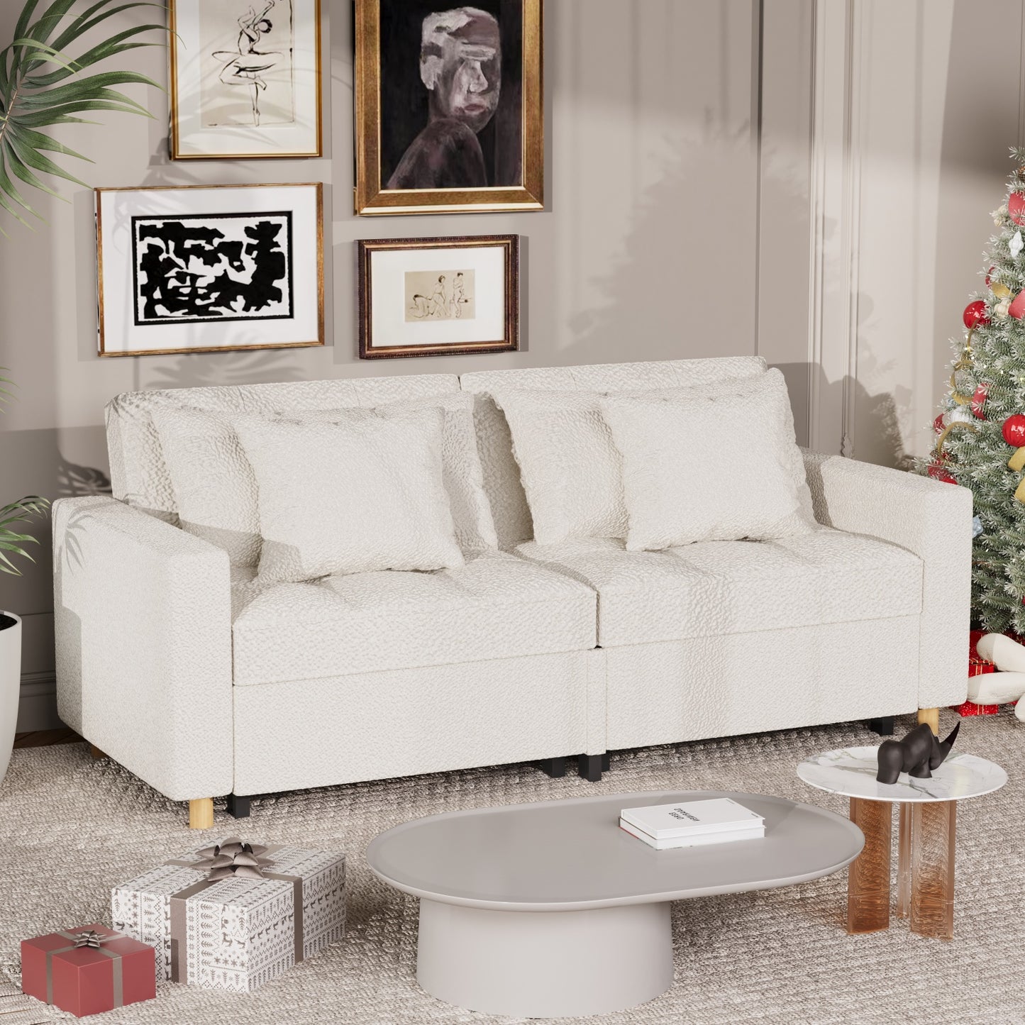 YODOLLA Sofa Bed Sleeper Pull Out Convertible, 2-Seater 3-in-1 Sofa Couch Beds