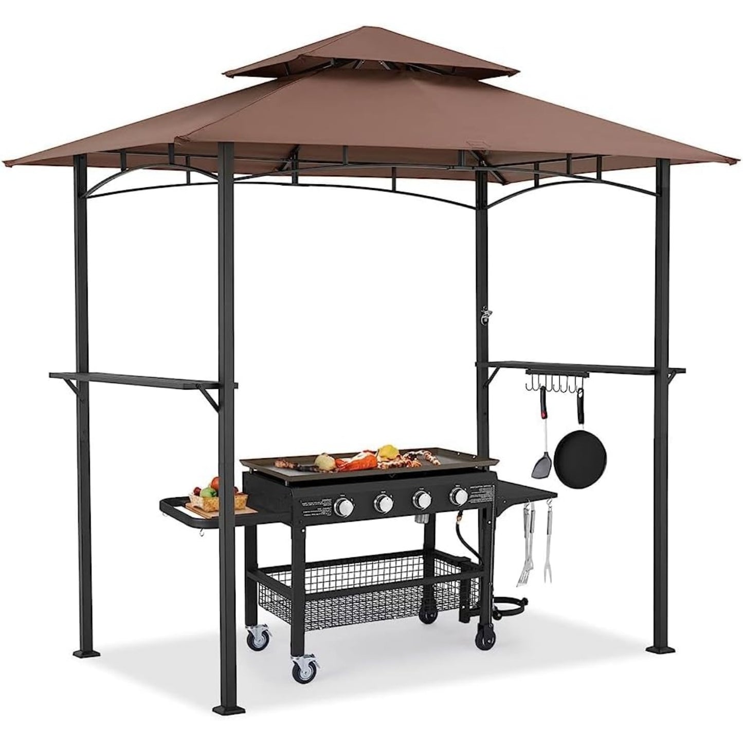 YODOLLA 2.5m Double-Tier BBQ Gazebo Grill Canopy