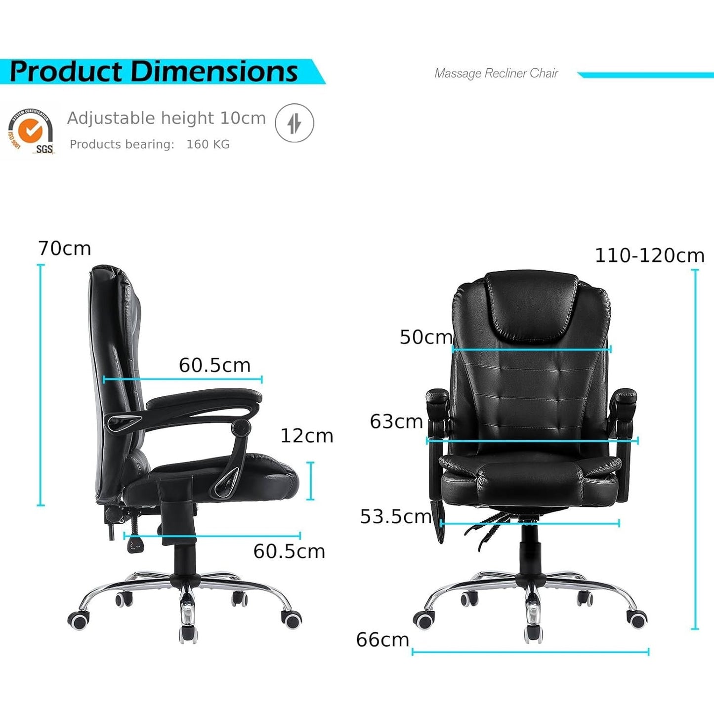 YODOLLA High Back Office Chair Heated Massage, Executive Desk Chairs with 7-Point Vibration