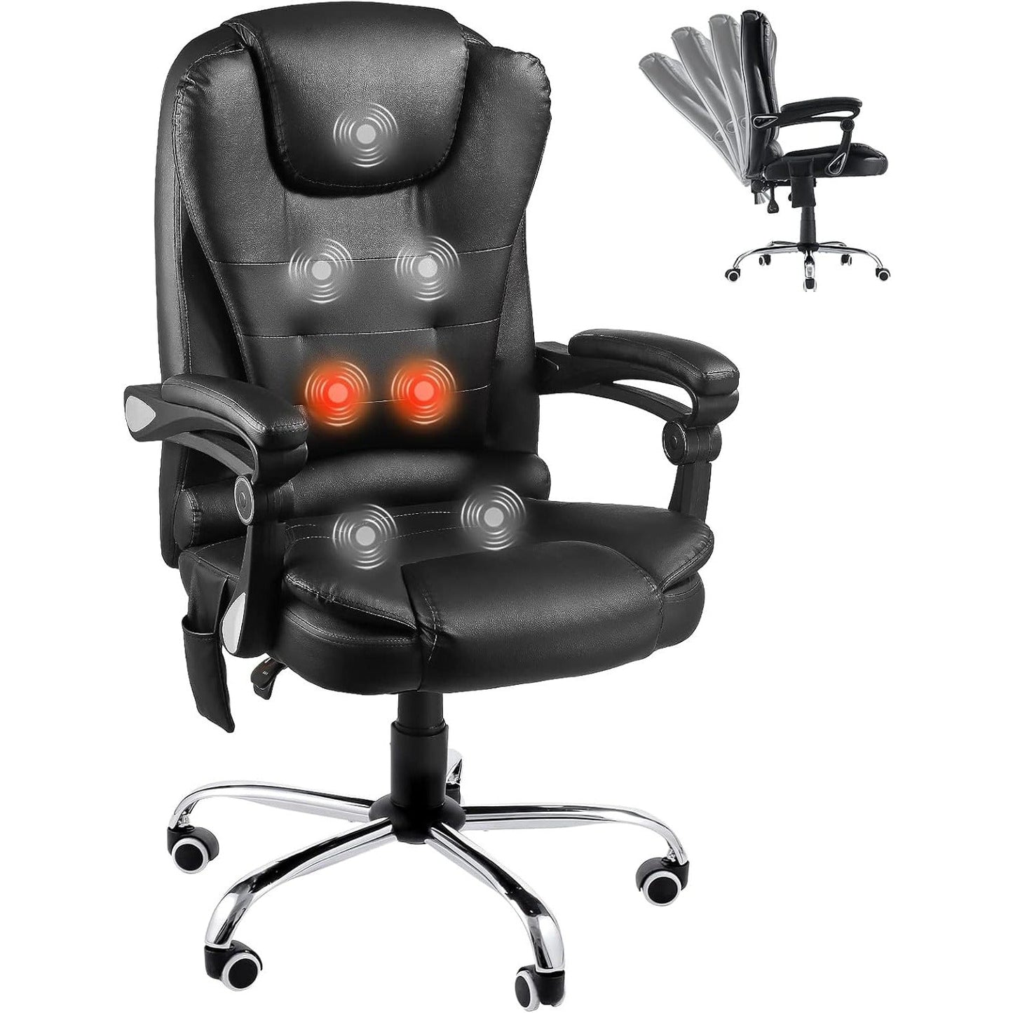 YODOLLA High Back Office Chair Heated Massage, Executive Desk Chairs with 7-Point Vibration