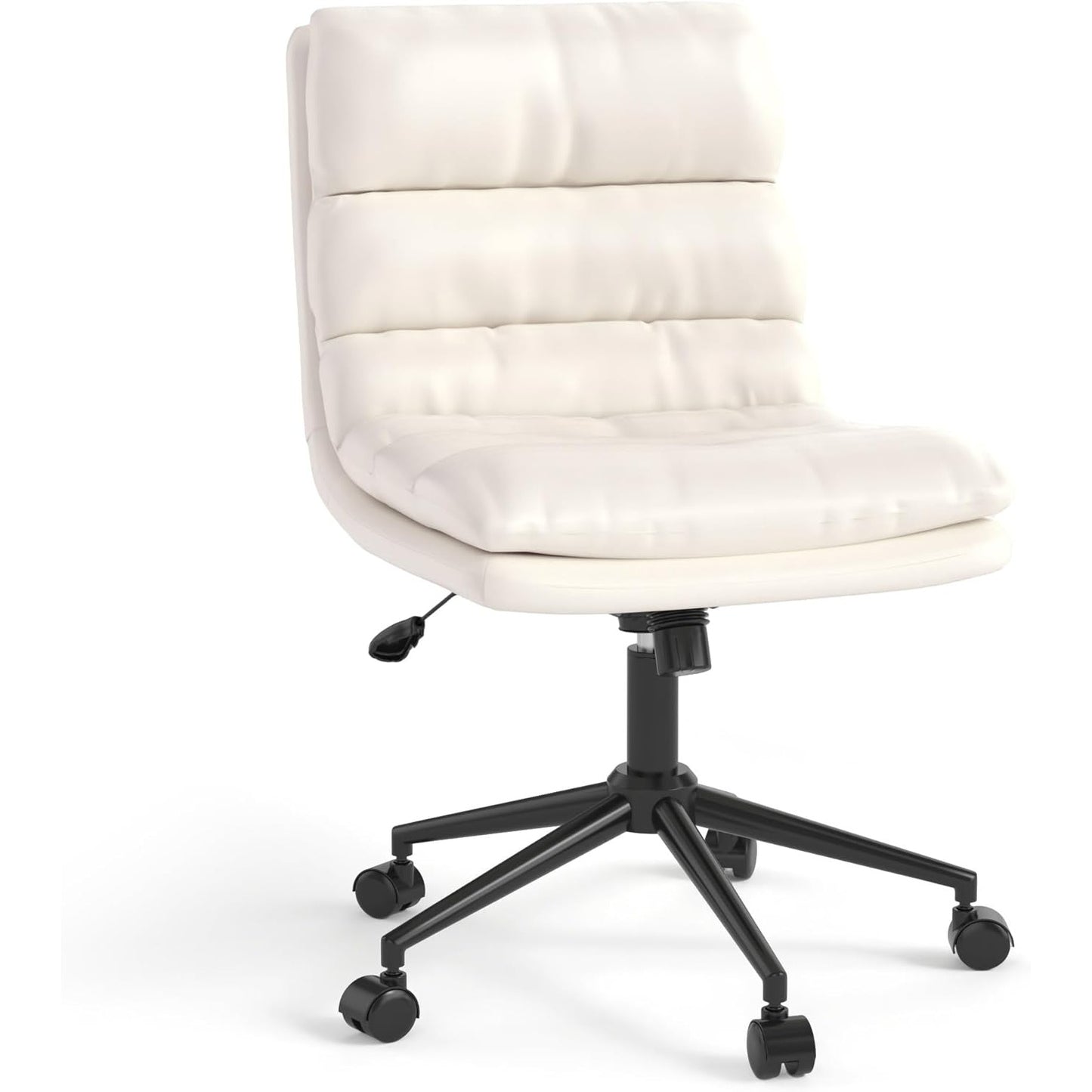 YODOLLA Armless Office Chair Wide Seat, Height Adjustable Computer Swivel Vanity Chairs