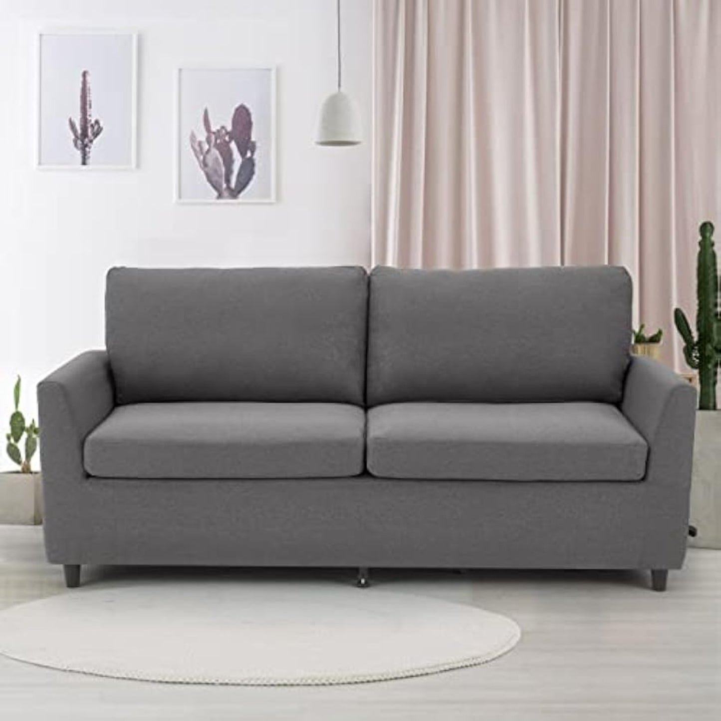 YODOLLA 3 Seater Sofa 192cm with Removable Sofa Covers, Dark Grey