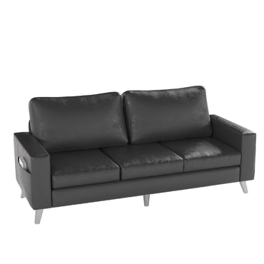 YODOLLA 3 Seater Sofa Faux Leathe rModern Sofa Couch