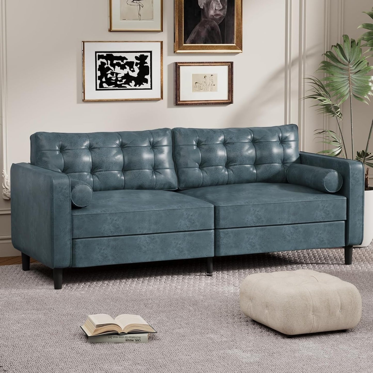 YODOLLA 3 Seater Sofa Large, 214cm Modern Sleeper Sofa Loveseat