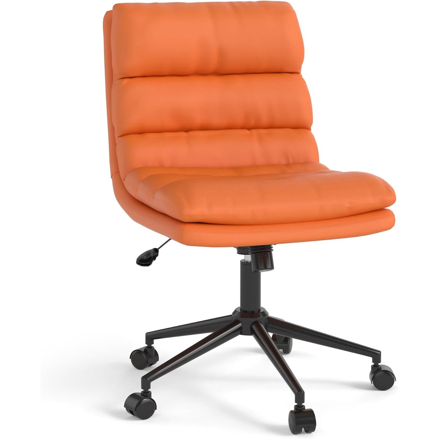 YODOLLA Armless Office Chair Wide Seat, Height Adjustable Computer Swivel Vanity Chairs