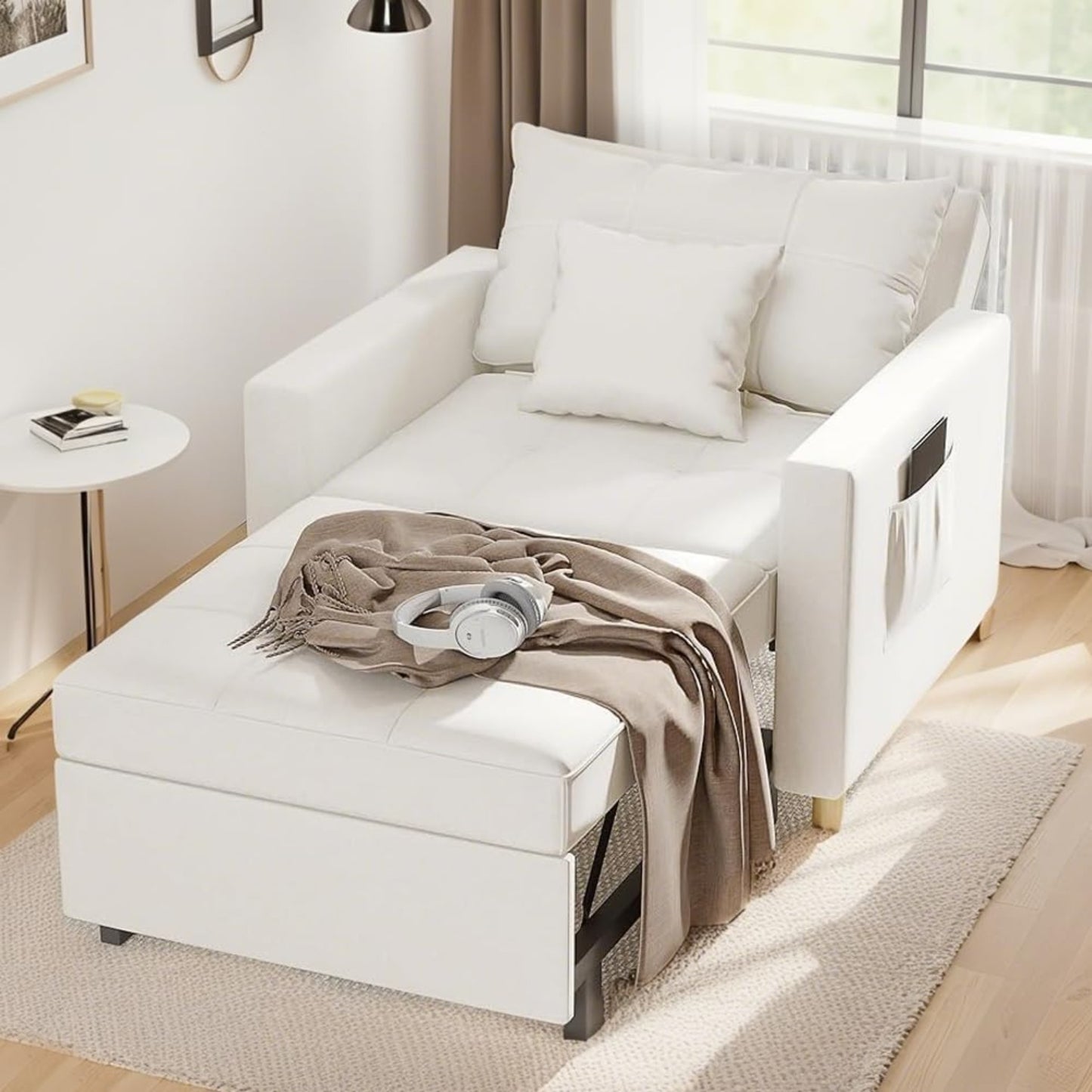 YODOLLA 3-in-1 Sleeper Sofa Bed, 192cm Convertible Single Sofa, Adjustable Armchair