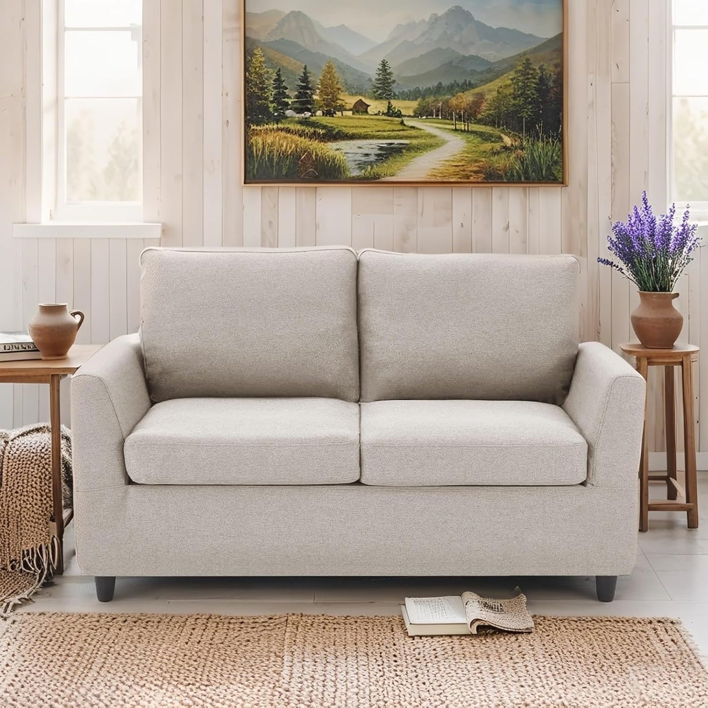YODOLLA 2 Seater Sofa with Removable Sofa Covers, Morden Love Seat Comfy Couch