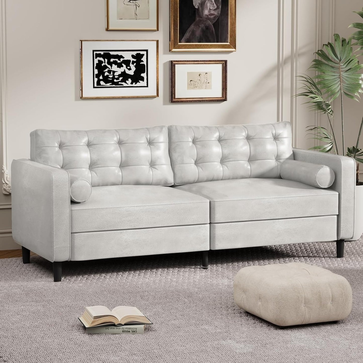 YODOLLA 3 Seater Sofa Large, 214cm Modern Sleeper Sofa Loveseat