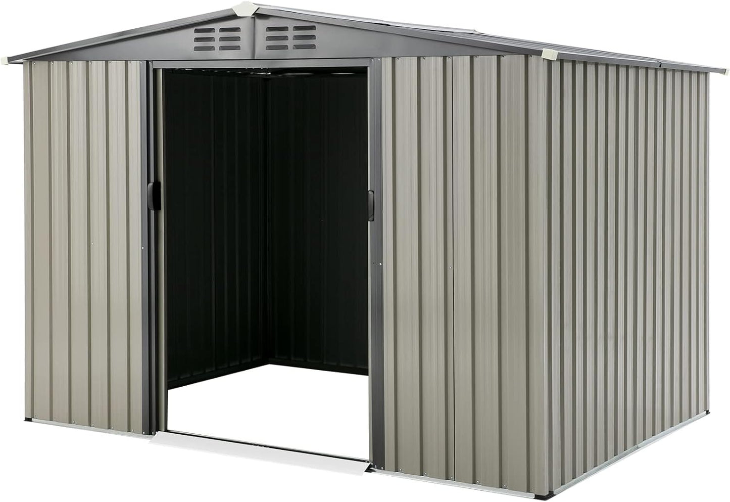 YODOLLA Outdoor Storage Shed, Bike Tool Garden Metal Sheds with Sliding Door