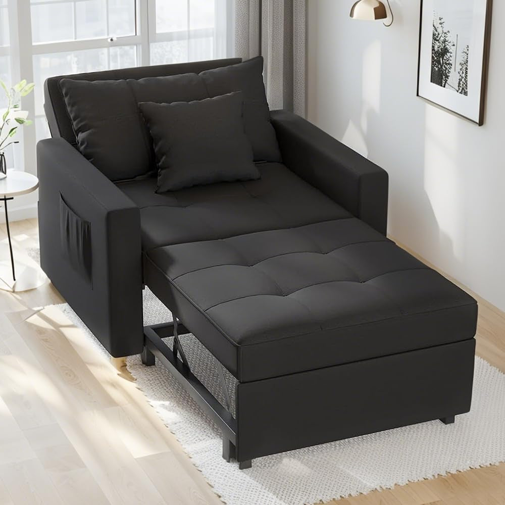 YODOLLA 3-in-1 Sleeper Sofa Bed, 192cm Convertible Single Sofa, Adjustable Armchair