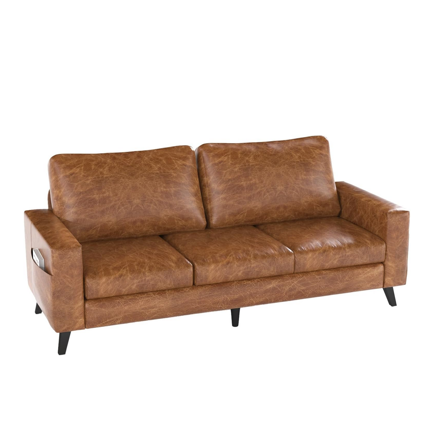 YODOLLA 3 Seater Sofa Faux Leathe rModern Sofa Couch