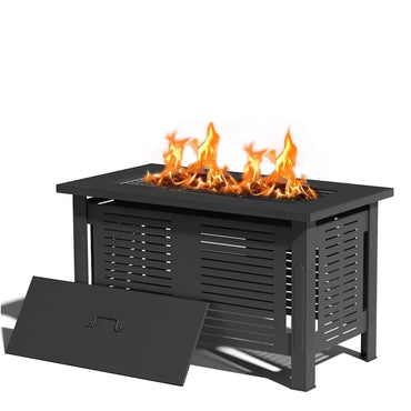 YODOLLA Large Fire Pit Table Rectangular Firepit Stove with Table Cover