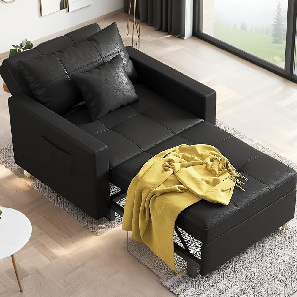 YODOLLA 3-in-1 Sleeper Sofa Bed, 192cm Convertible Single Sofa, Adjustable Armchair