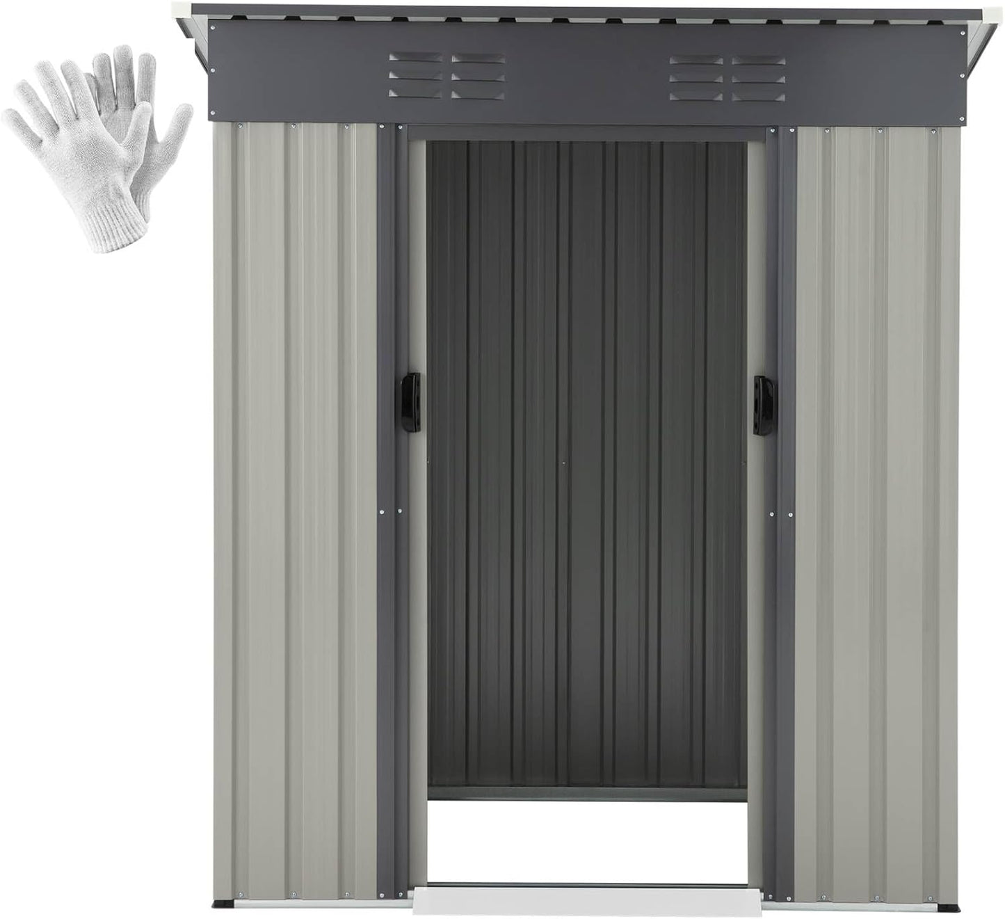 YODOLLA Outdoor Storage Shed, Bike Tool Garden Metal Sheds with Sliding Door