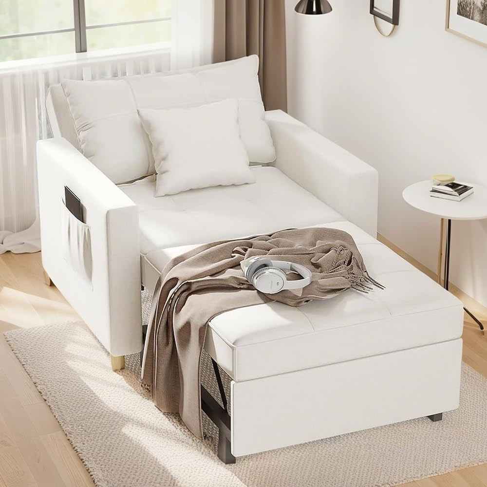 YODOLLA 3-in-1 Sleeper Sofa Bed, 192cm Convertible Single Sofa, Adjustable Armchair