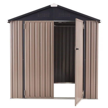 YODOLLA 6x6ft Outdoor Storage Shed, Bike Tool Garden Metal Sheds