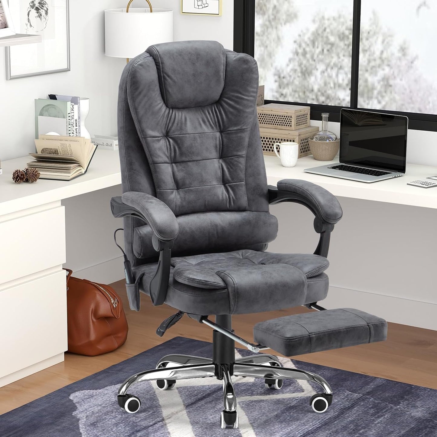 YODOLLA Office Chair with Footrest, Desk Chairs For Home With Back Support