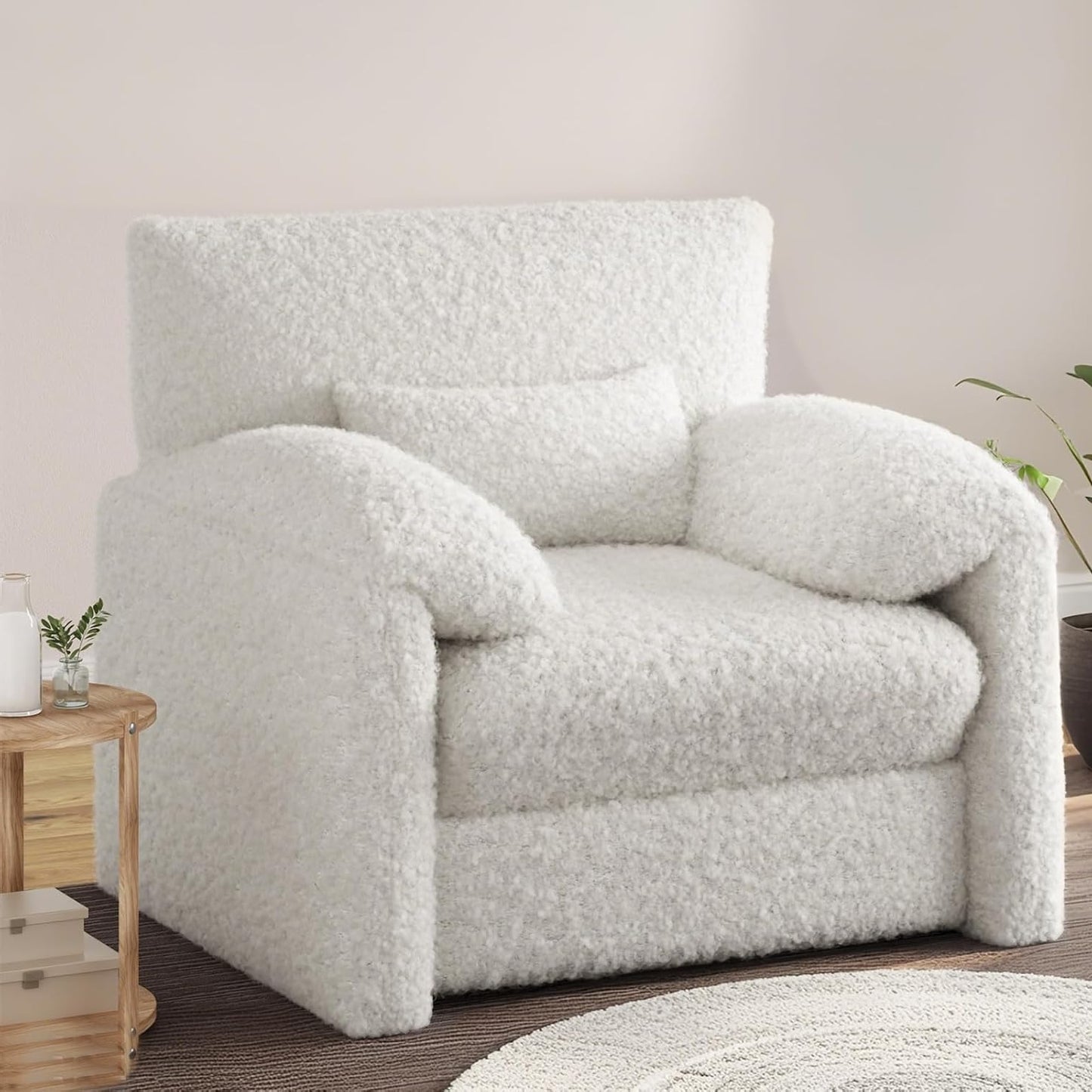 YODOLLA Armchair Sofa, Large Single Sofa Padded Seat with Lumbar Pillow