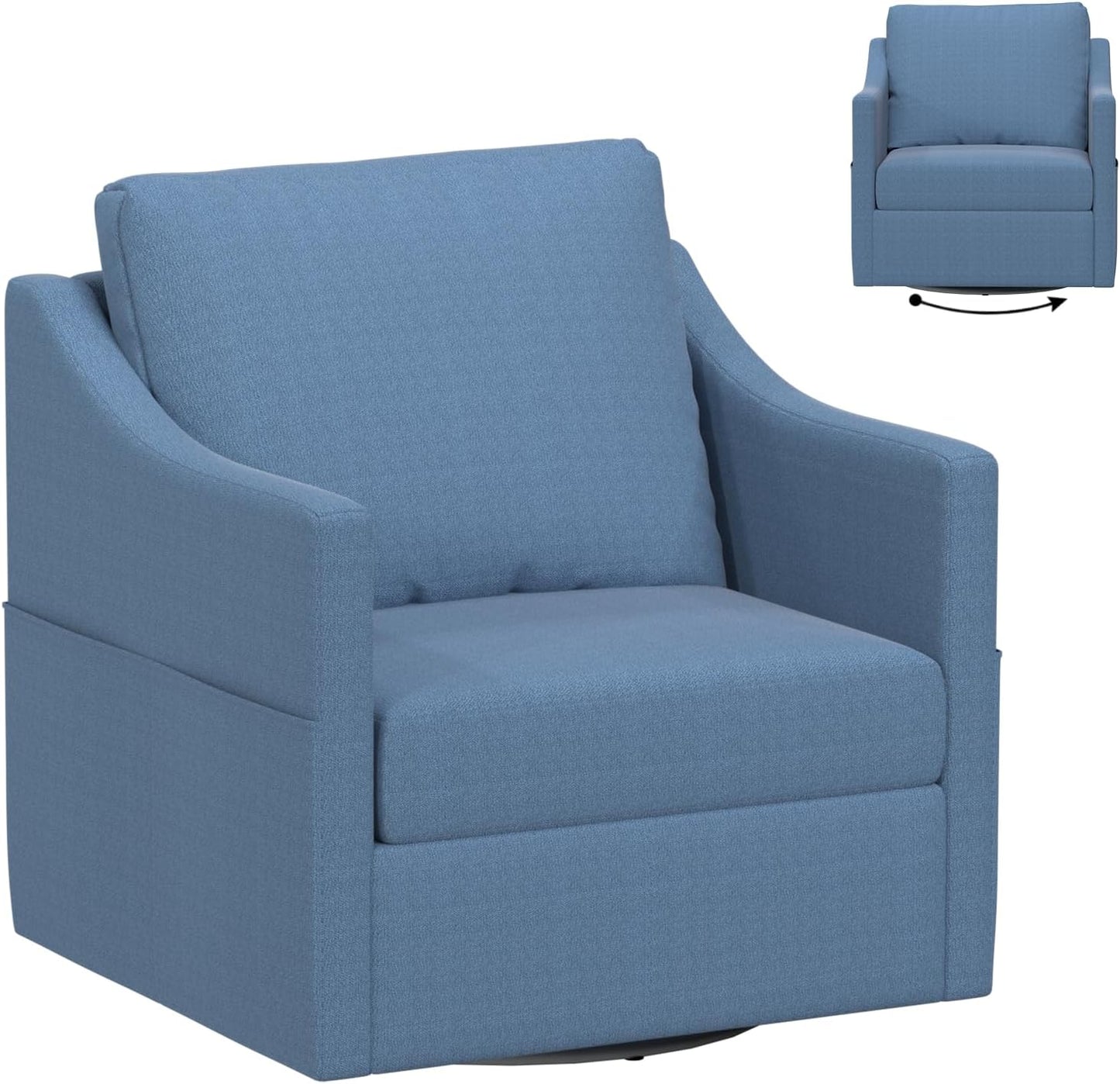 YODOLLA Swivel Armchair Cuddle Sofa Chair Fabric Snuggle Rocker Chairs