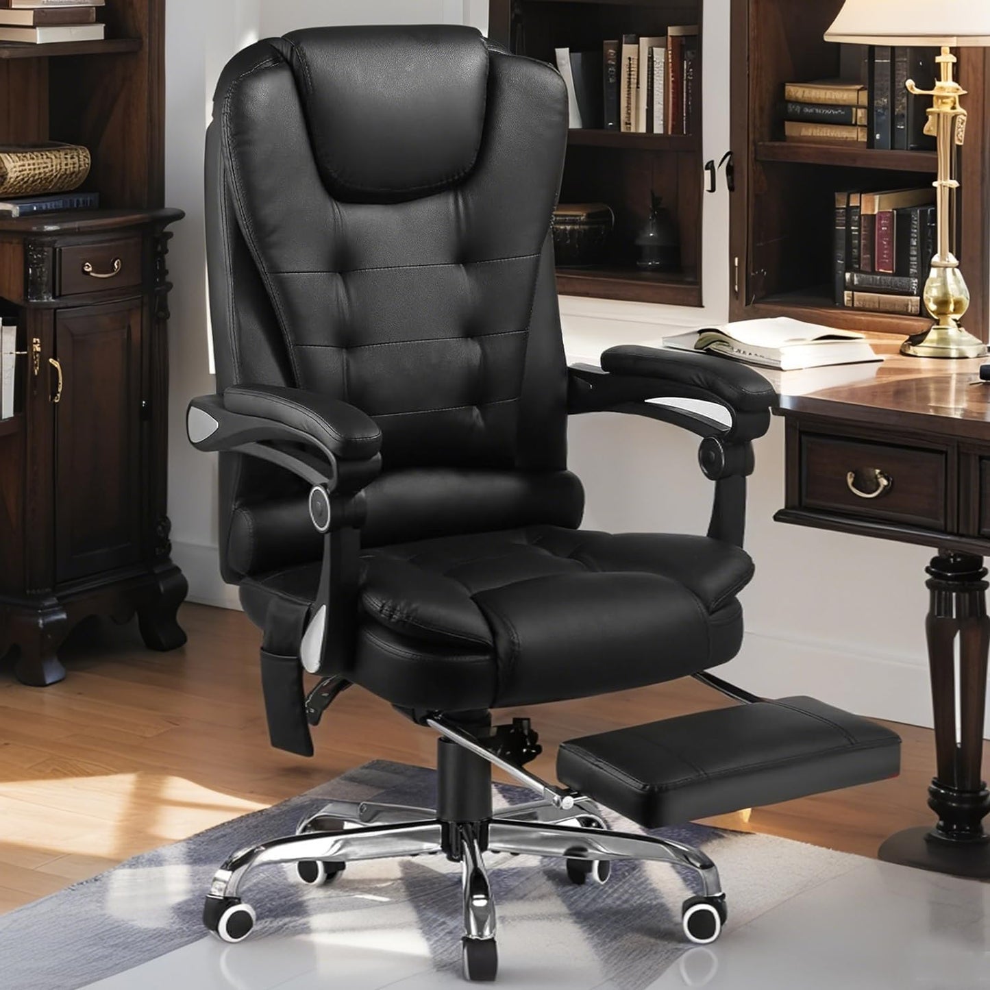 YODOLLA Office Chair with Footrest, Desk Chairs For Home With Back Support