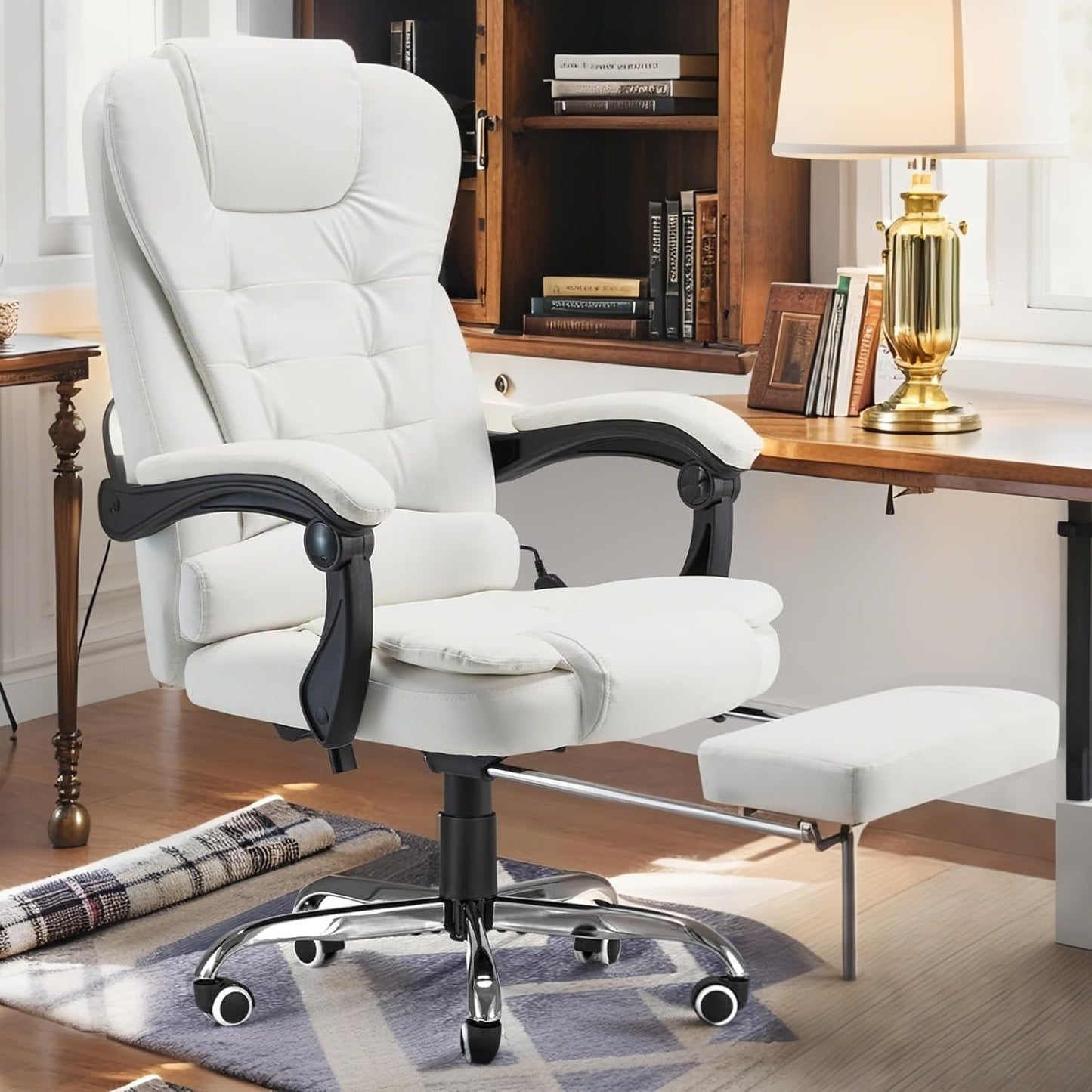 YODOLLA Office Chair with Footrest, Desk Chairs For Home With Back Support