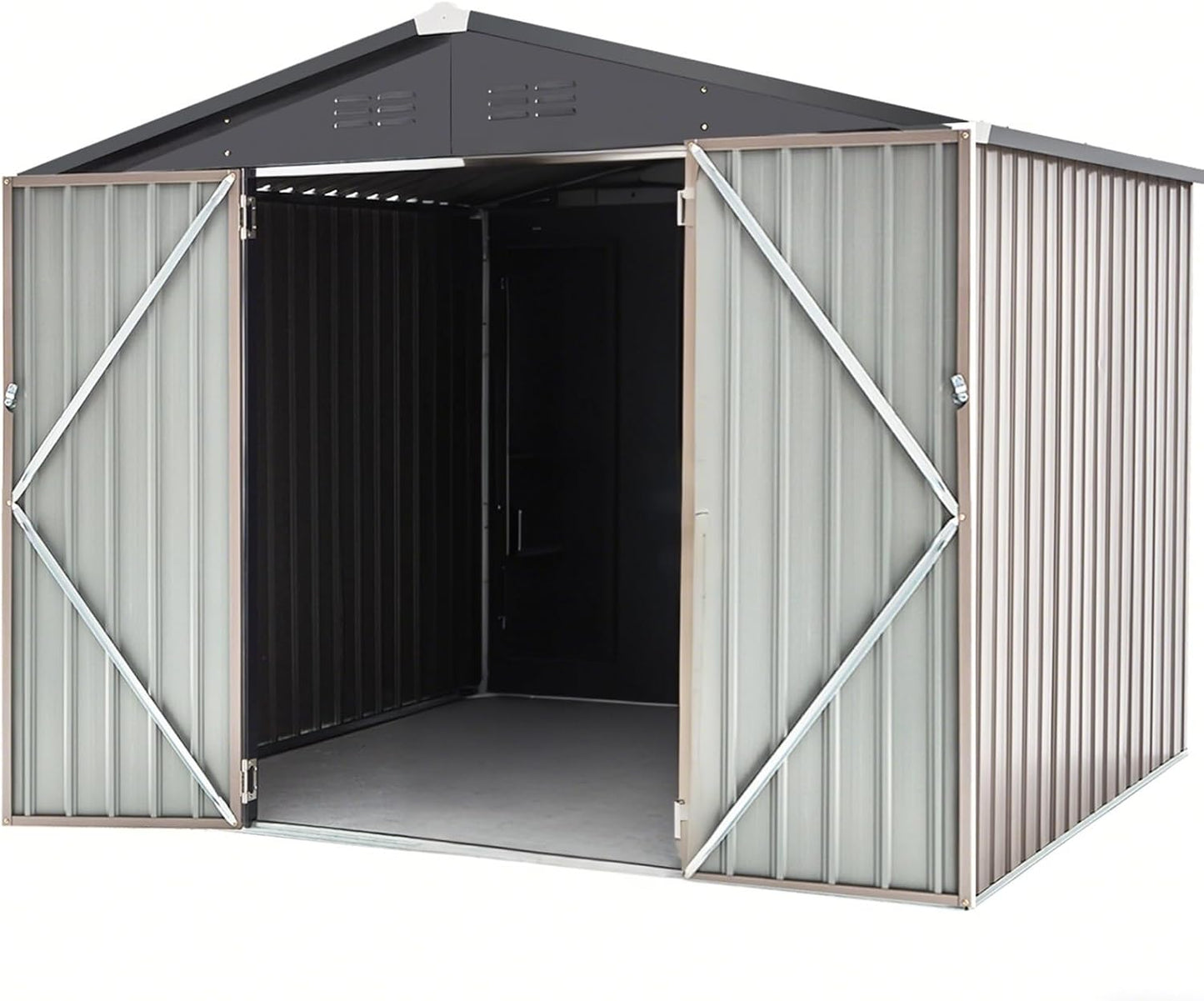 YODOLLA Outdoor Storage Shed, Bike Tool Garden Metal Sheds with Sliding Door