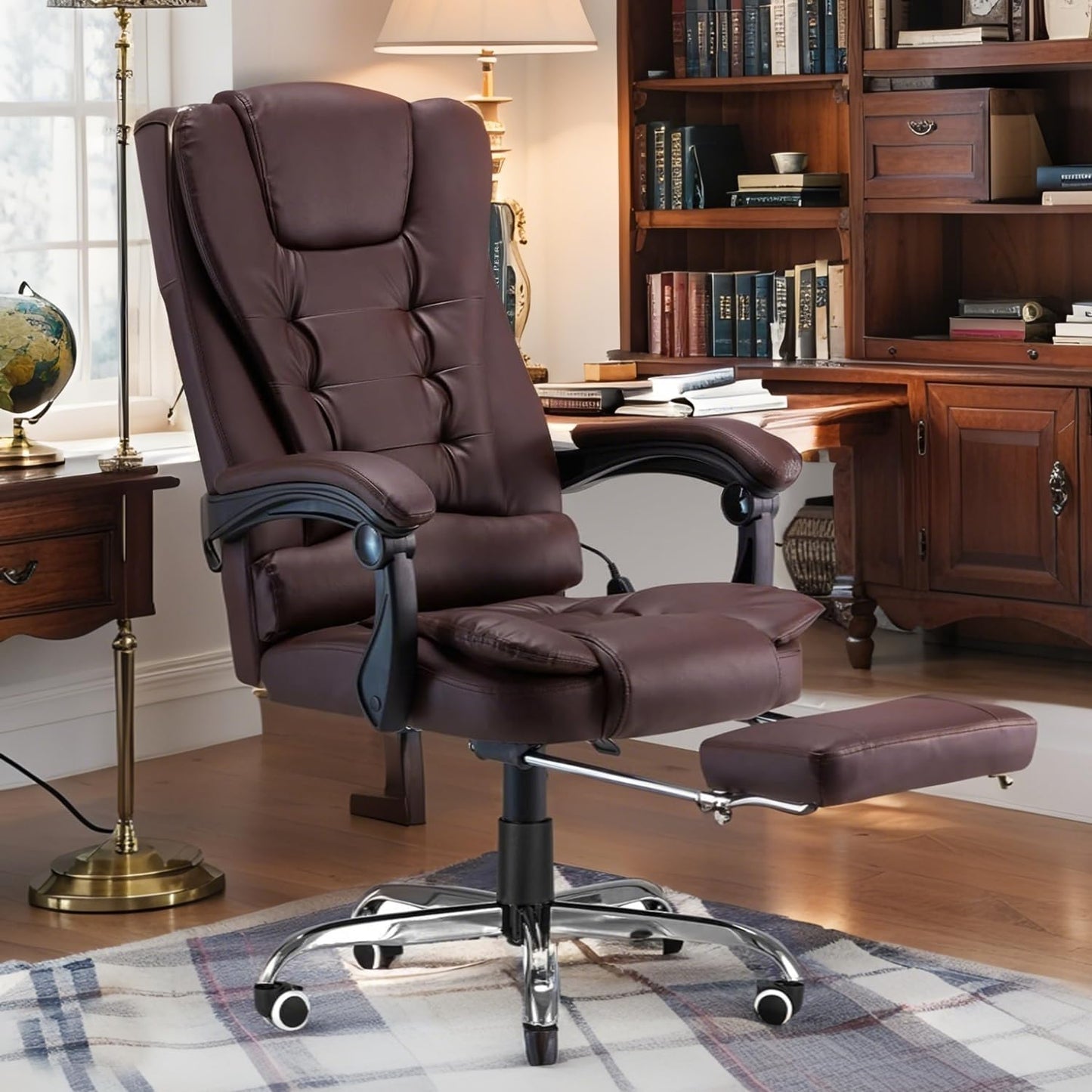 YODOLLA Office Chair with Footrest, Desk Chairs For Home With Back Support