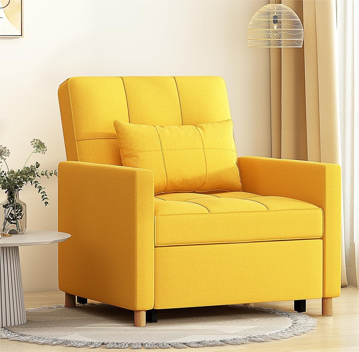 YODOLLA 175cm Single Sofa Bed Chair,3-in-1 Sleeper Armchair Convertible