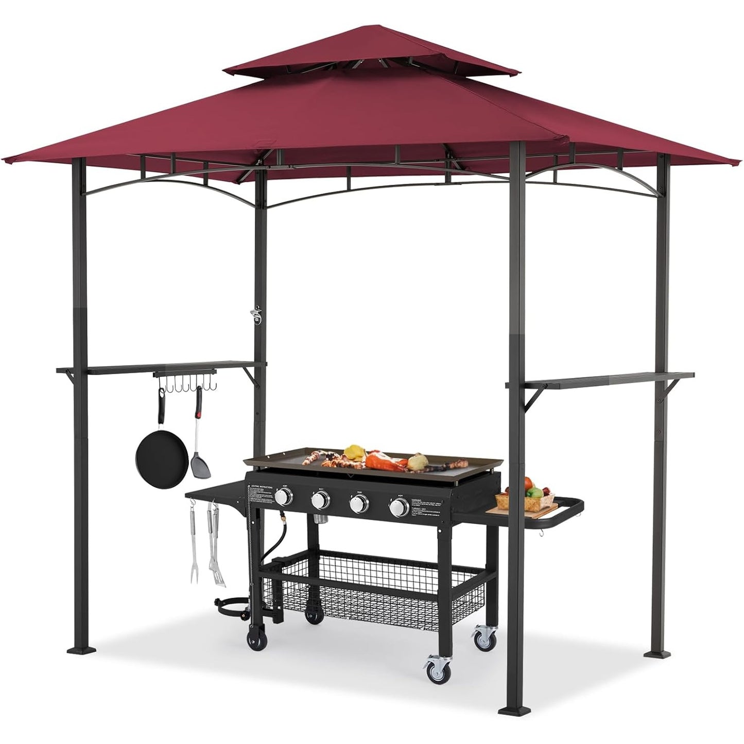 YODOLLA 2.5m Double-Tier BBQ Gazebo Grill Canopy
