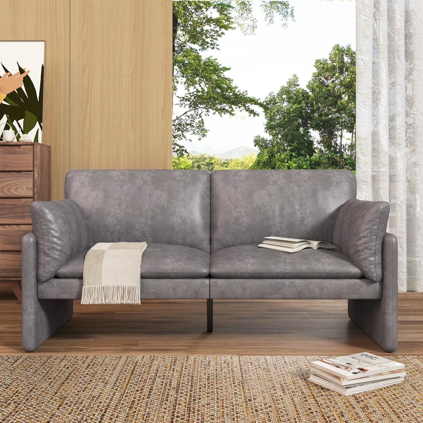 YODOLLA 172cm Sofa Couch, 2-3 Seater Modern Couch with Thicken Cushions