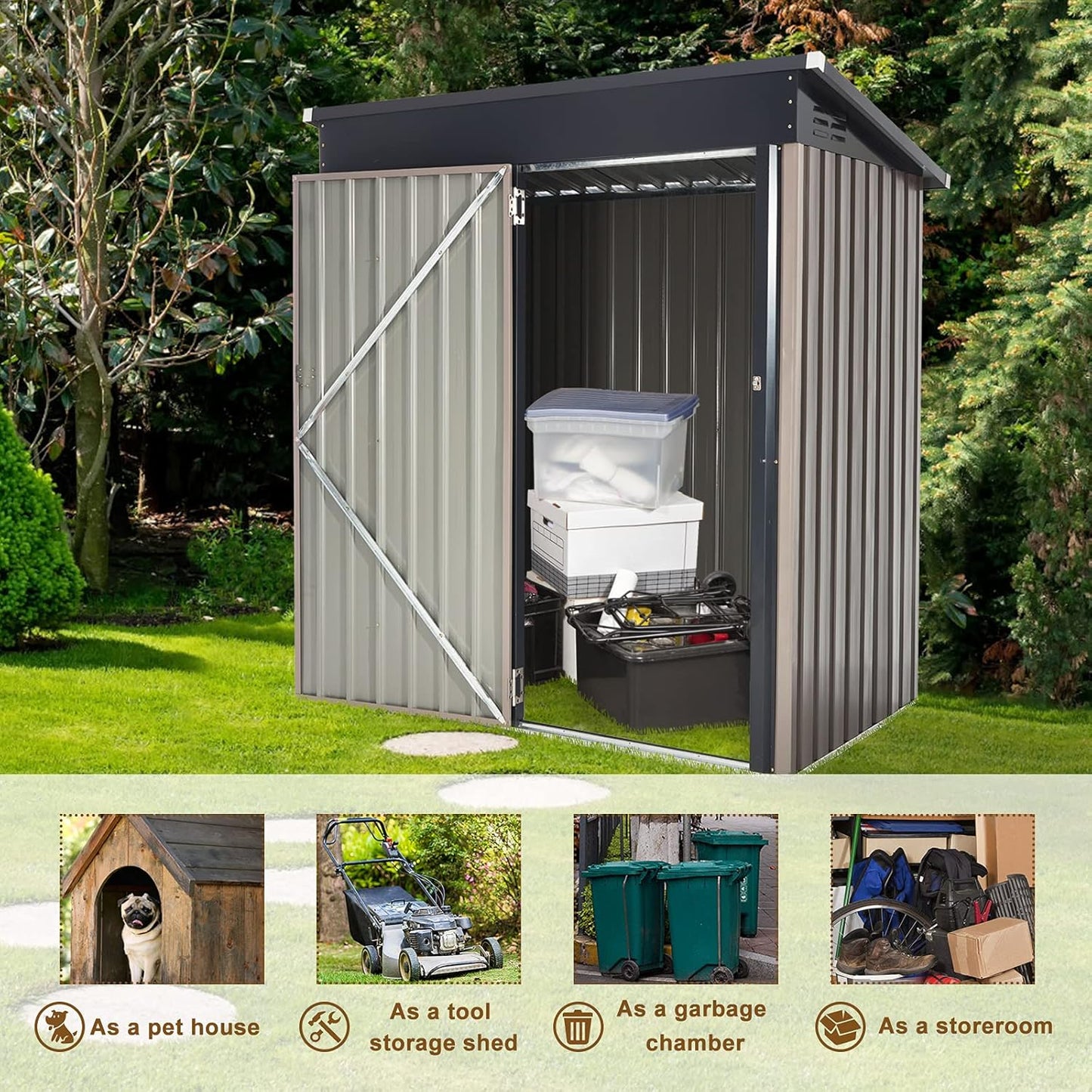 YODOLLA Metal Shed,Garden Sheds and Outdoor Storage