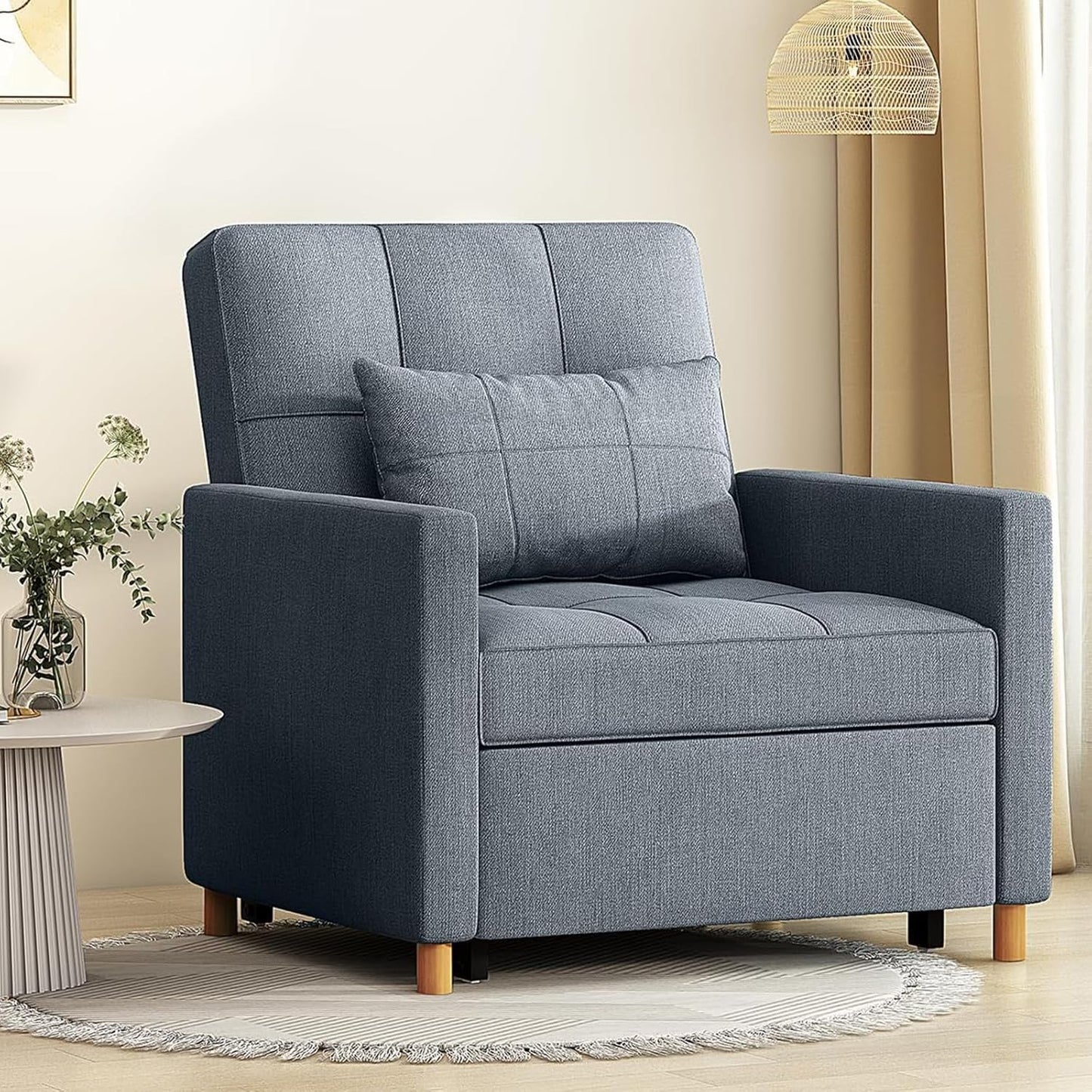 YODOLLA 175cm Single Sofa Bed Chair,3-in-1 Sleeper Armchair Convertible