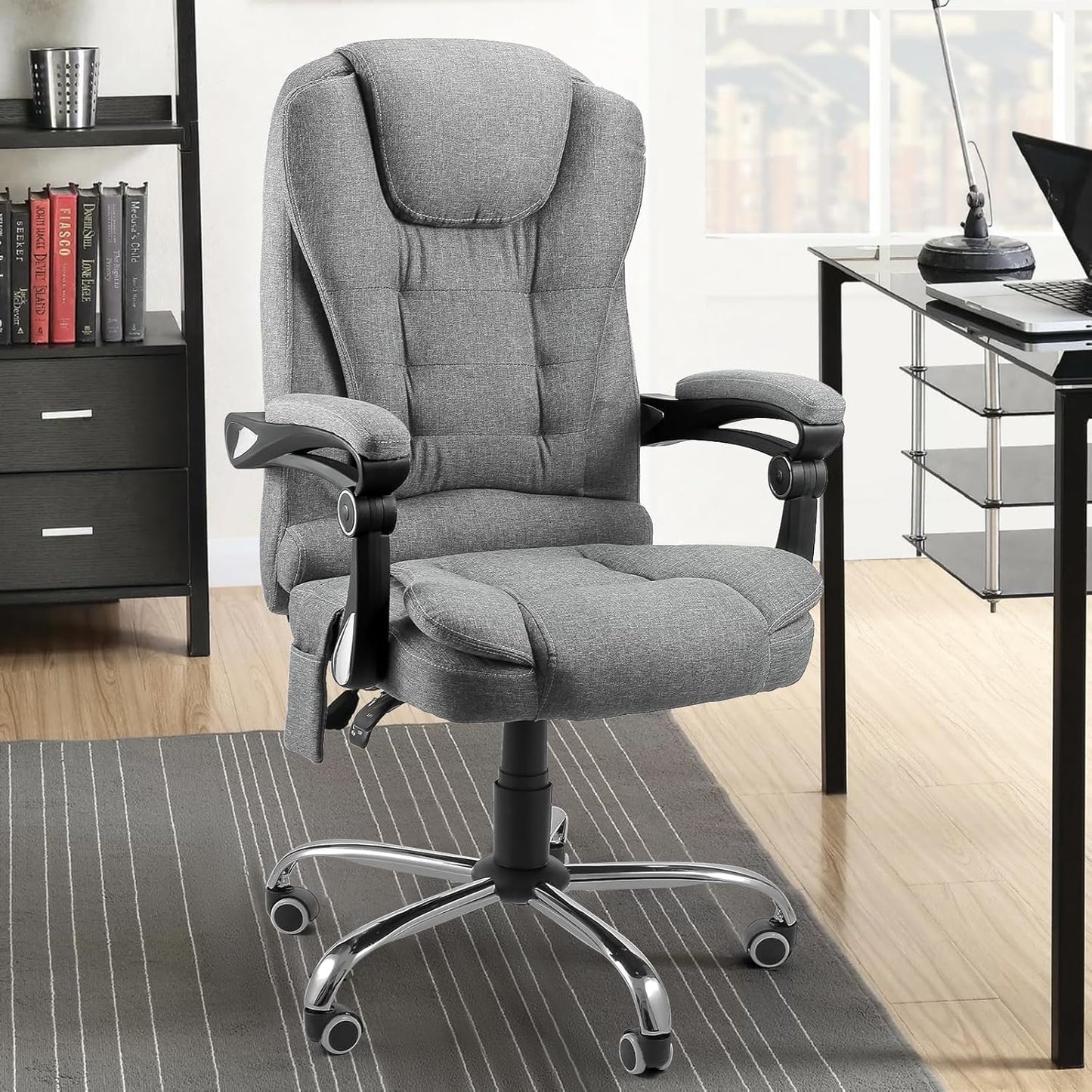 YODOLLA High Back Office Chair Heated Massage, Executive Desk Chairs with 7-Point Vibration