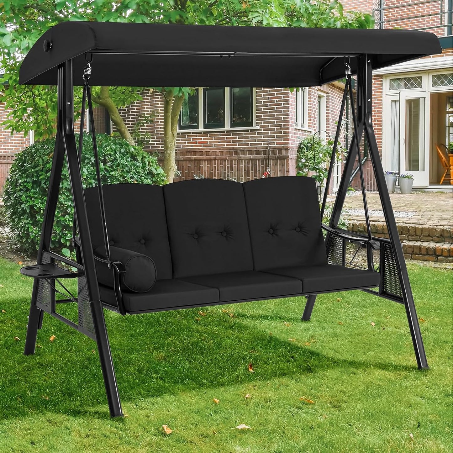 YODOLLA Garden Swing Chair, Swing Chairs Thick Padded Seat with Adjustable Tilting Canopy