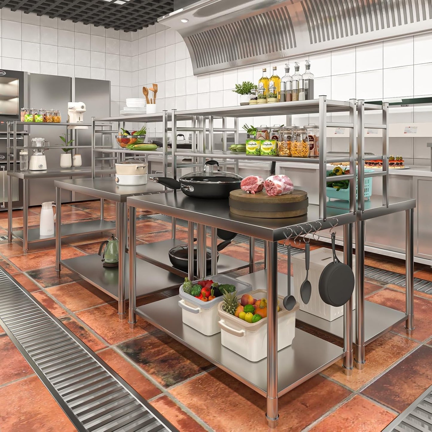 YODOLLA Stainless Steel Kitchen Work Table
