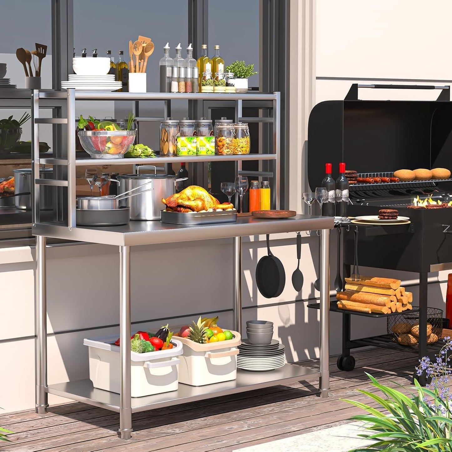 YODOLLA Stainless Steel Kitchen Work Table