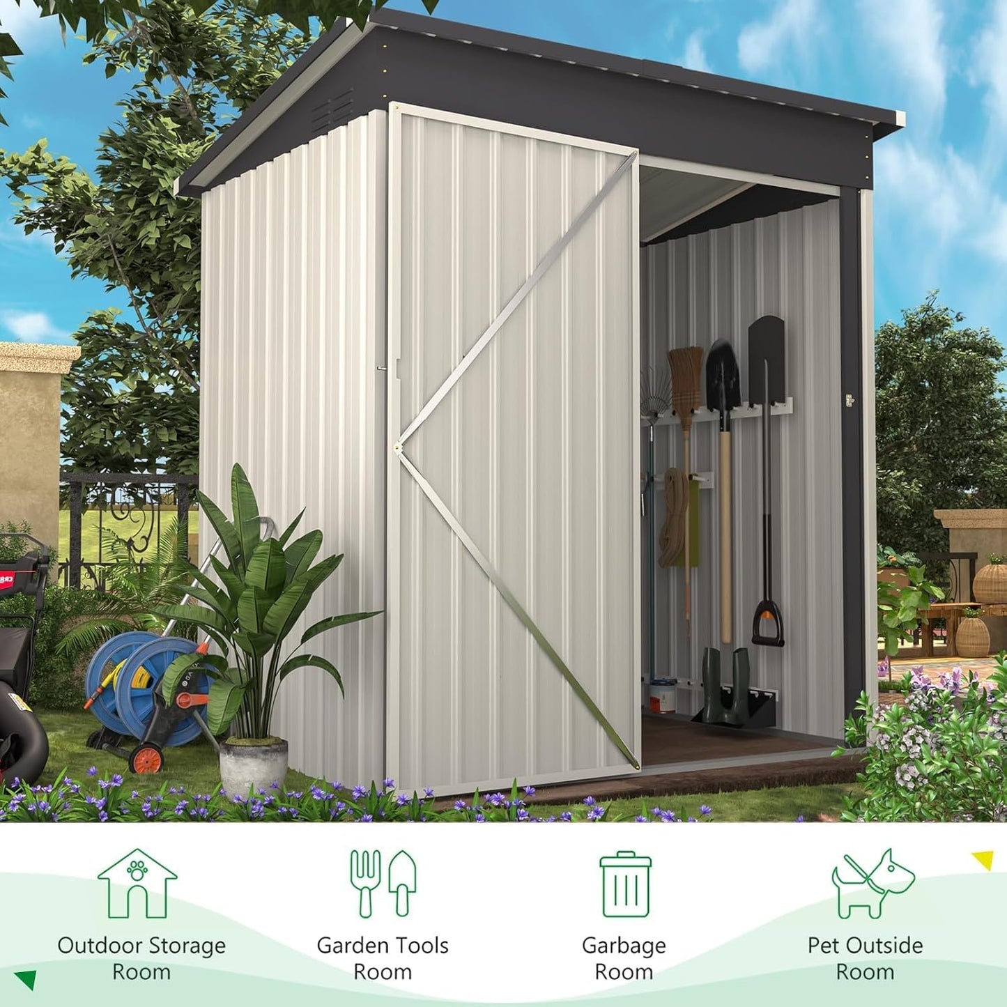 YODOLLA Metal Shed,Garden Sheds and Outdoor Storage