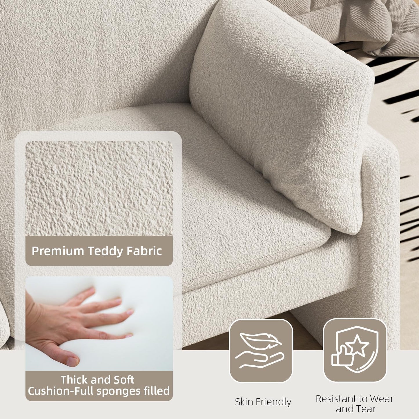 YODOLLA 172cm Sofa Couch, 2-3 Seater Modern Couch with Thicken Cushions