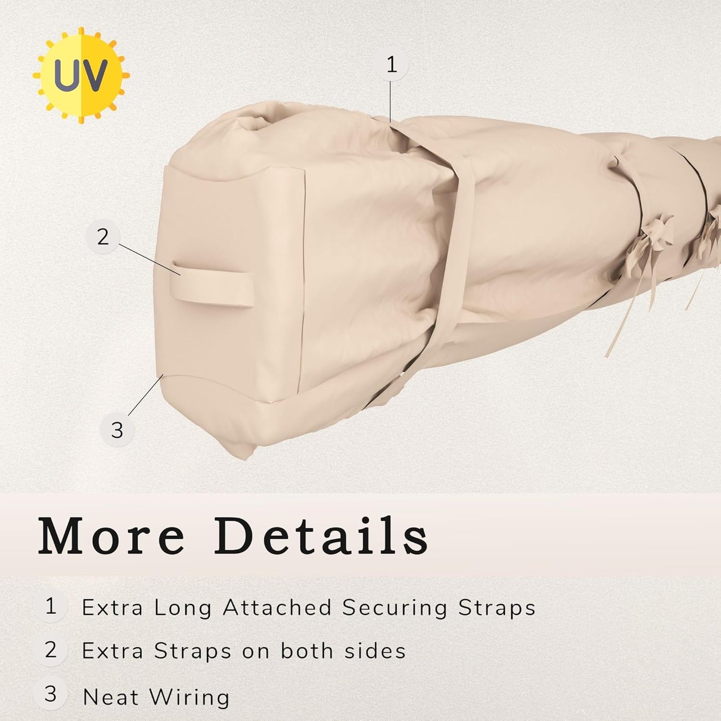 YODOLLA Retractable Awning Cover All-Weather Protective Storage Bag, Beige