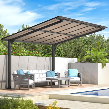 YODOLLA Metal Hardtop Gazebo, Waterproof Aluminium Pergola, Freestanding BBQ Shelter & Carport