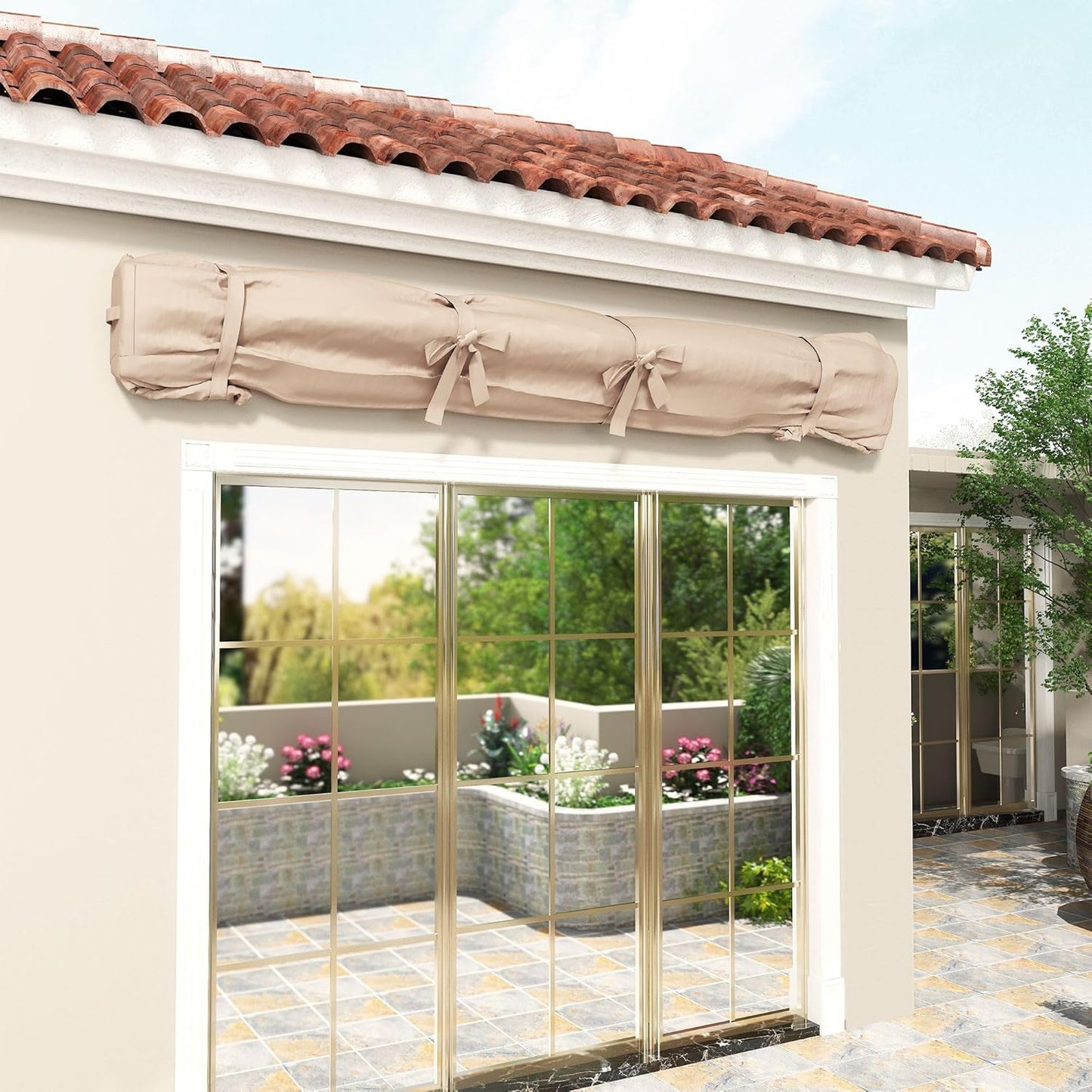 YODOLLA Retractable Awning Cover All-Weather Protective Storage Bag, Beige