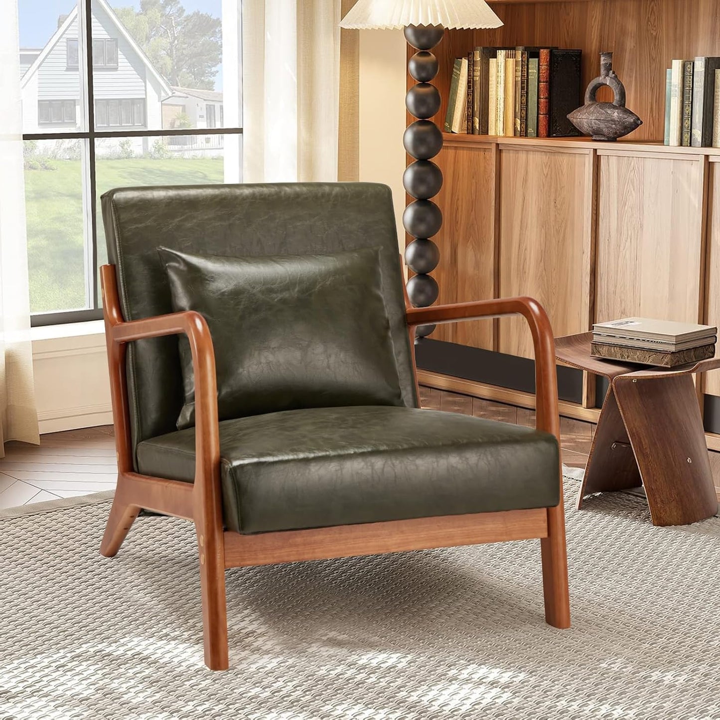 YODOLLA Mid-century Armchair, Tub Chair with Wood Frame
