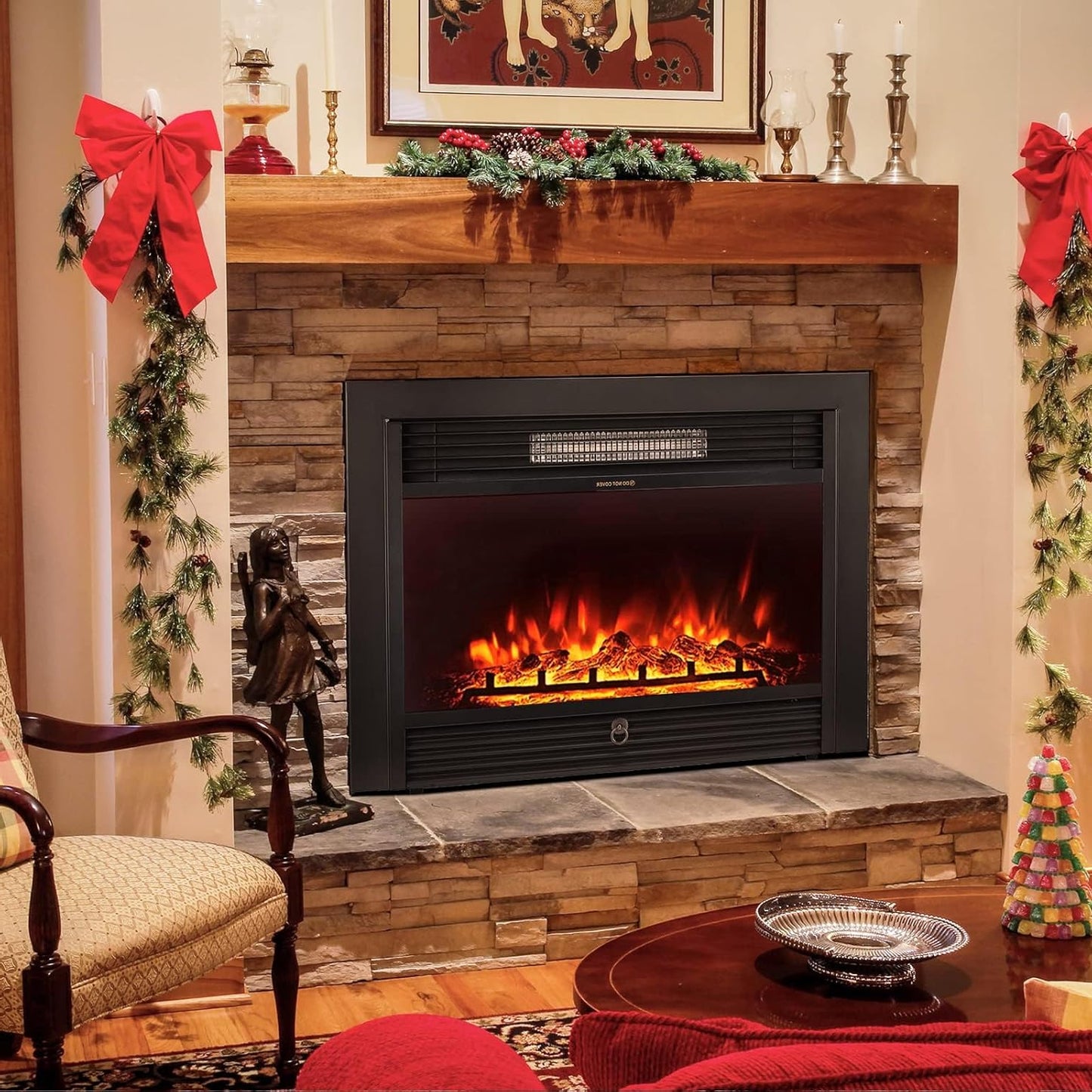 YODOLLA Electric Fireplace, Recessed Wall Mounted with Remote Control
