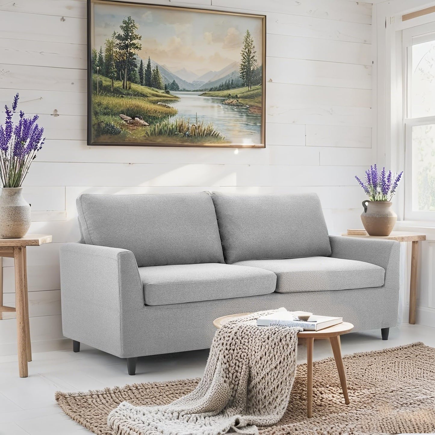 YODOLLA 2 Seater Sofa with Removable Sofa Covers, Morden Love Seat Comfy Couch